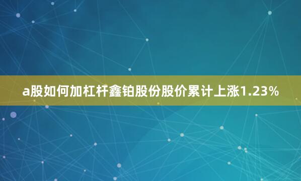 a股如何加杠杆鑫铂股份股价累计上涨1.23%